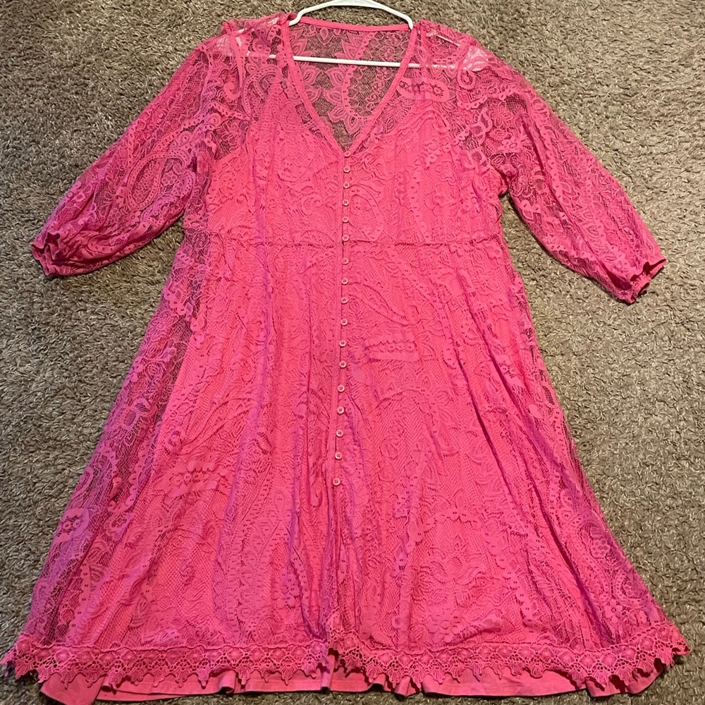 Torrid, pink, mini, double layered dress